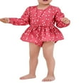 thumbnail image 1 of Mommy and Me Matching Clothes  Mom Kid Girls Dots Print Ruffle Dress with Belt  Baby Girls Romper Skirt, 1 of 9