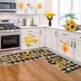 thumbnail image 2 of LILELIS 2pcs Beee Festival Doormat Kitchen Rugs Plaid Beee Mats Decoration Front Summer Kitchen Comfortable Mat Home Cool Blankets Size Large Soft Blankets for Adults, 2 of 5