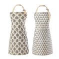 thumbnail image 1 of Tosewever 2 Piezas Delantal Babero Impermeable de Lino de Algodón con 2 Bolsillos - Lazos Largos Correa Ajustable para el Cuello - Delantales Decorativos de Cocina Unisex para Mujer Chef (Triángulo/Ár, 1 of 5