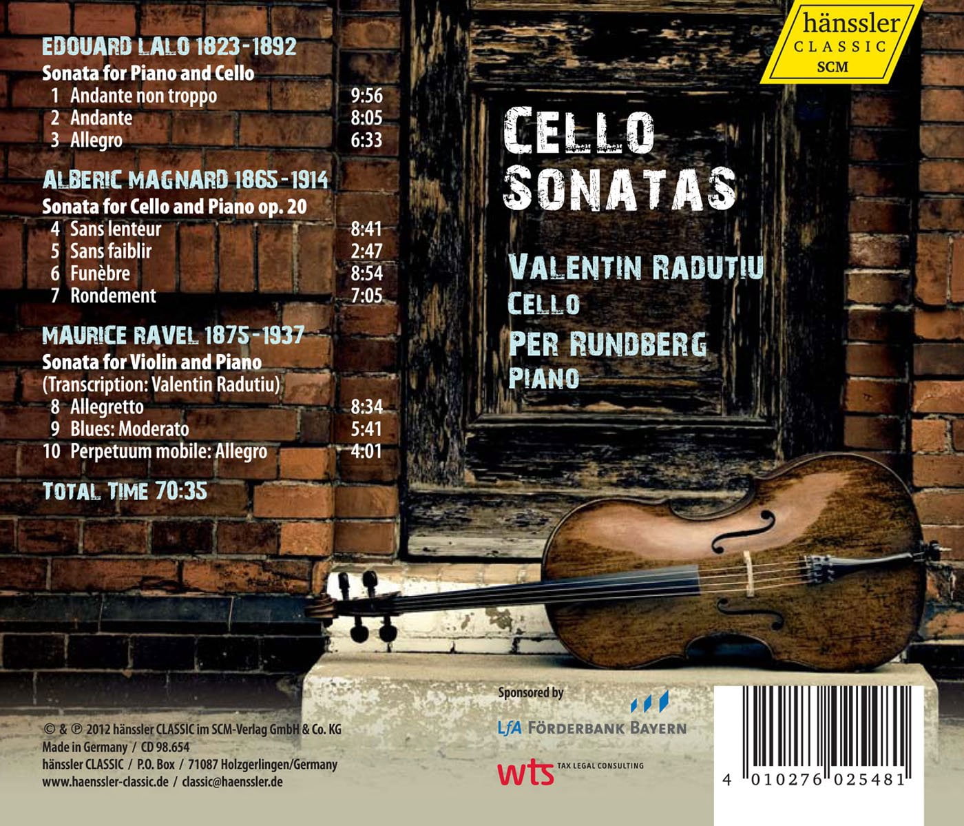 Valentin Radutiu - Cello Sonatas - Music & Performance - CD
