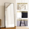 thumbnail image 4 of AUROMIR 21"x64" Rectangular Full Length Mirror Full Body Standing Mirror with Metal Frame, Black, 4 of 6