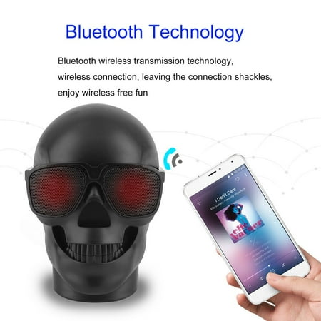 Skull bluetoot h Speaker Wireles s Compact Skull Head Loudspeaker Music Player