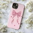 thumbnail image 6 of Cute Pink Bow iPhone Case, Girly Ribbon & Heart Design Protective Cover, Kawaii Pastel Aesthetic Phone Case for iPhone 16 15 14 13 12 11 Pro Max Plus Mini, 6 of 6