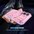 thumbnail image 6 of Decase for iPhone 16 Case with Camera Slide Cover,Compatible with Mag-Safe,with Magnetic Ring Kickstand, Military Grade Heavy Duty Case for iPhone 16 6.1" 2024,Pink, 6 of 10