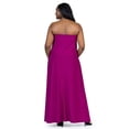 thumbnail image 6 of Plus Size Strapless Pleated Pocket Maxi Dress, 6 of 11