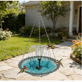 thumbnail image 4 of Hanging Bird Bath with Fountain Cord, Solar Powered Water Fountain with 4 Replaceable Spray Nozzles, Outdoor Bird Bath for Garden Patio Yard Attracting Birds (Gray), 4 of 6
