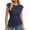 01# Navy, variant on Qwertyu Womens Cap Sleeve Tops 2026 Spring Dressy Casual Crew Neck Peplum Shirts Trendy Tunic Blouses with Knot White L