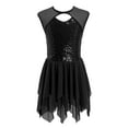 thumbnail image 1 of YONGHS Kids Girls Shiny Sequin Ballet Dance Dress Lyrical Contemporary Latin Tulle Skirt, 1 of 4