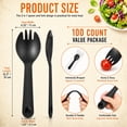 thumbnail image 2 of BlinkLLX 100 Pcs Individually Wrapped 2-in-1 Plastic Sporks Black Disposable Utensils, 2 of 6