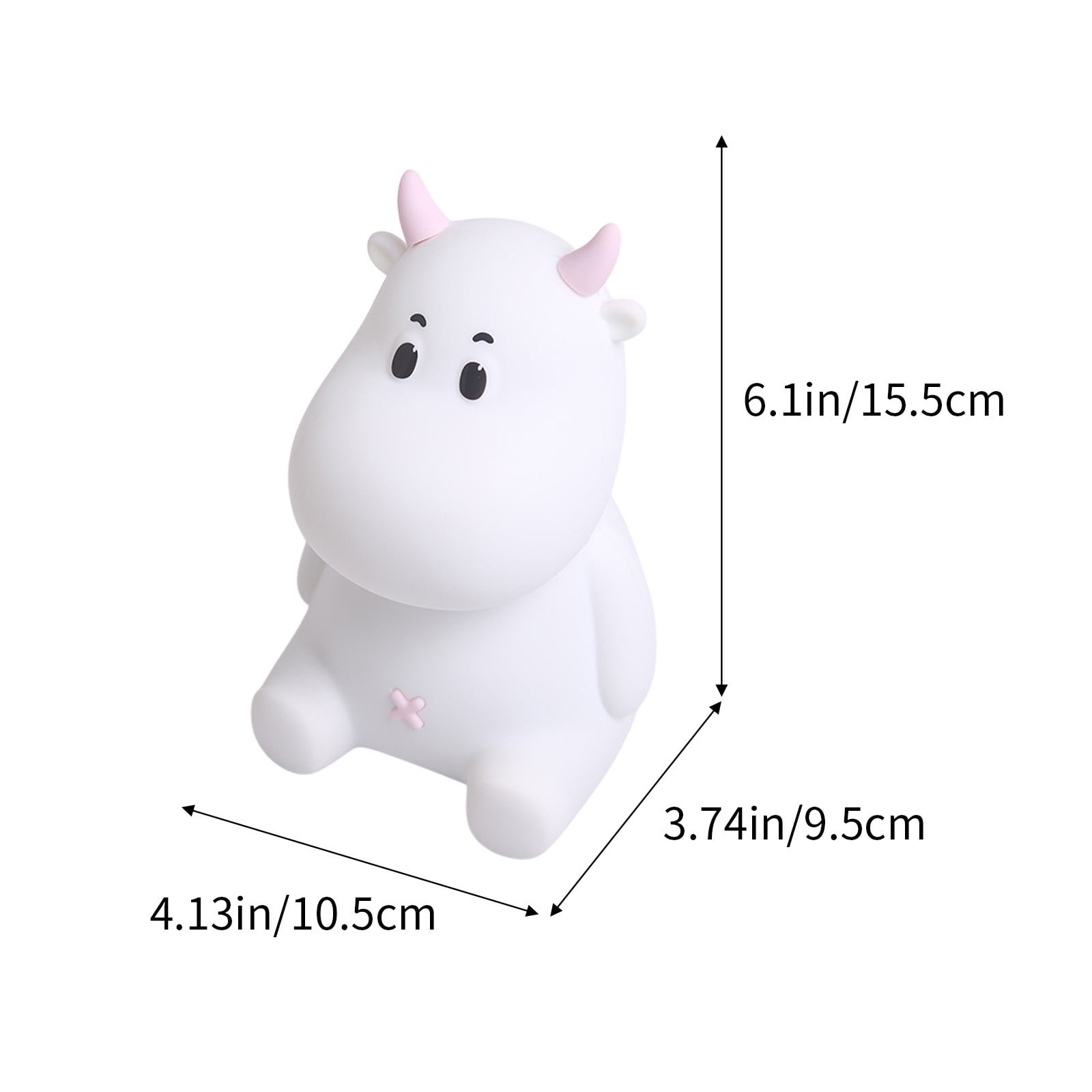 Cute Cow Night Light LED Bedside Lamp Soft Warm Glow Baby Feeding Night Lamp Rechargeable Sleep Light Nursery Bedroom Kids Room Portable Decorative Lighting