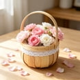 thumbnail image 4 of Handwoven Rattan Flower Arrangement Basket with Handle, Natural Wicker Planter for Fresh Dried Flowers, Home Decor Storage Organizer, 4 of 6