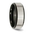 thumbnail image 3 of Mens Titanium 8mm Brushed Wedding Band Ring with Black Plated Beveled Edge, 3 of 6
