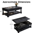 thumbnail image 5 of Atumcto Farmhouse Lift Top Coffee Table with Storage, 2-Tier Wood Center Table with 3 Hidden Trays, Weathered Black, 5 of 10