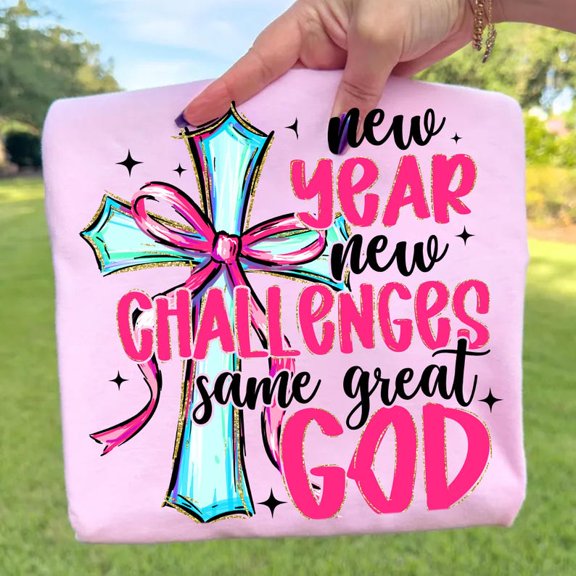 Christian New Years Shirt 2026 Happy New Year Shirt Same Great God Coquette Bow Cross Shirt New Year'S Eve Shirt LIGHT PINK Unisex S-5XL Hot Trending Shirt, Vintage Birthday Gift