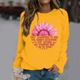 thumbnail image 1 of EQWLJWE Chandails en Molleton pour Femmes Sensibilisation au Cancer du Sein Chandail en Molleton Femmes Ruban Rose Fleur Graphique Chemise Décontractée Col Rond Manches Longues Chandail Blouse, 1 of 5