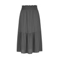 thumbnail image 5 of Womens Skirts Fashion Women‘s Solid Color Casual Elasticity High Waist Tiered Skirts Skirts for Women Trendy Dark Gray XL, 5 of 9