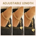 thumbnail image 5 of KeyStyle 14K Gold Plated Bracelet for Women Heart Charm Chain Bracelets Adjustable Link Bracelet Birthday Christmas Jewelry Valentine's Day Gift for Her, 5 of 11