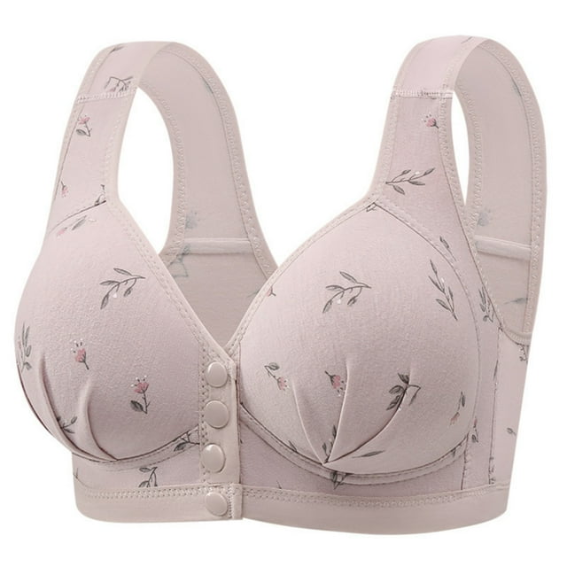 Posijego Front Closure Bras for Women Breathable Soft Padded Push up Bras Full Coverage Wireless Bras for Ladies