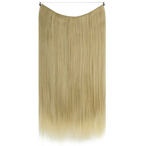SHCKE Invisible Hair Extensions 22 Inch Invisible Wire Hair Extension Straight Hair Extensions Synthetic Hairpieces for Women