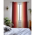 thumbnail image 3 of Dark Red Ombre Sheer Curtains 63 Inch Length 2 Panels Set for Living Room/Bedroom, Modern Yellow Gradient Farmhouse Art Kitchen Curtains Grommet Semi-Sheer Curtains Drapes Window Treatments 42"x63"x2, 3 of 7
