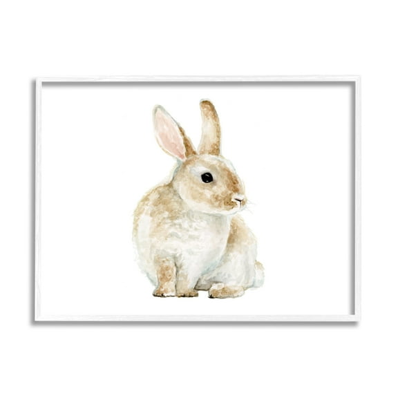 Stupell Industries Bunny Rabbit Watercolor Portrait Kids' Nursery Animal, 14 x 11,Design by Fox Hollow Studios