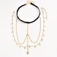 thumbnail image 5 of Verano Oro Metal Corazón Colgante Pierna Cadena Estiramiento Simple Borla Estrellas Muslo Cadena Bikini Luna Cuerpo Muslo Cadena Joyería Para Mujeres (corazón-oro), 5 of 5