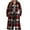 Wine, variant on Crunowin Womens Flannel Plaid Shacket Jacket, Casual Lapel Button Down Tartan Trench Coat Long Sleeve Shirts with Pockets Hot Pink L