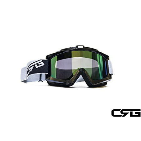 CRG Sports Motocross ATV Dirt Bike Off Road Racing Goggles BLACK T815-67-1A T815-67-1A Multi-color lens black