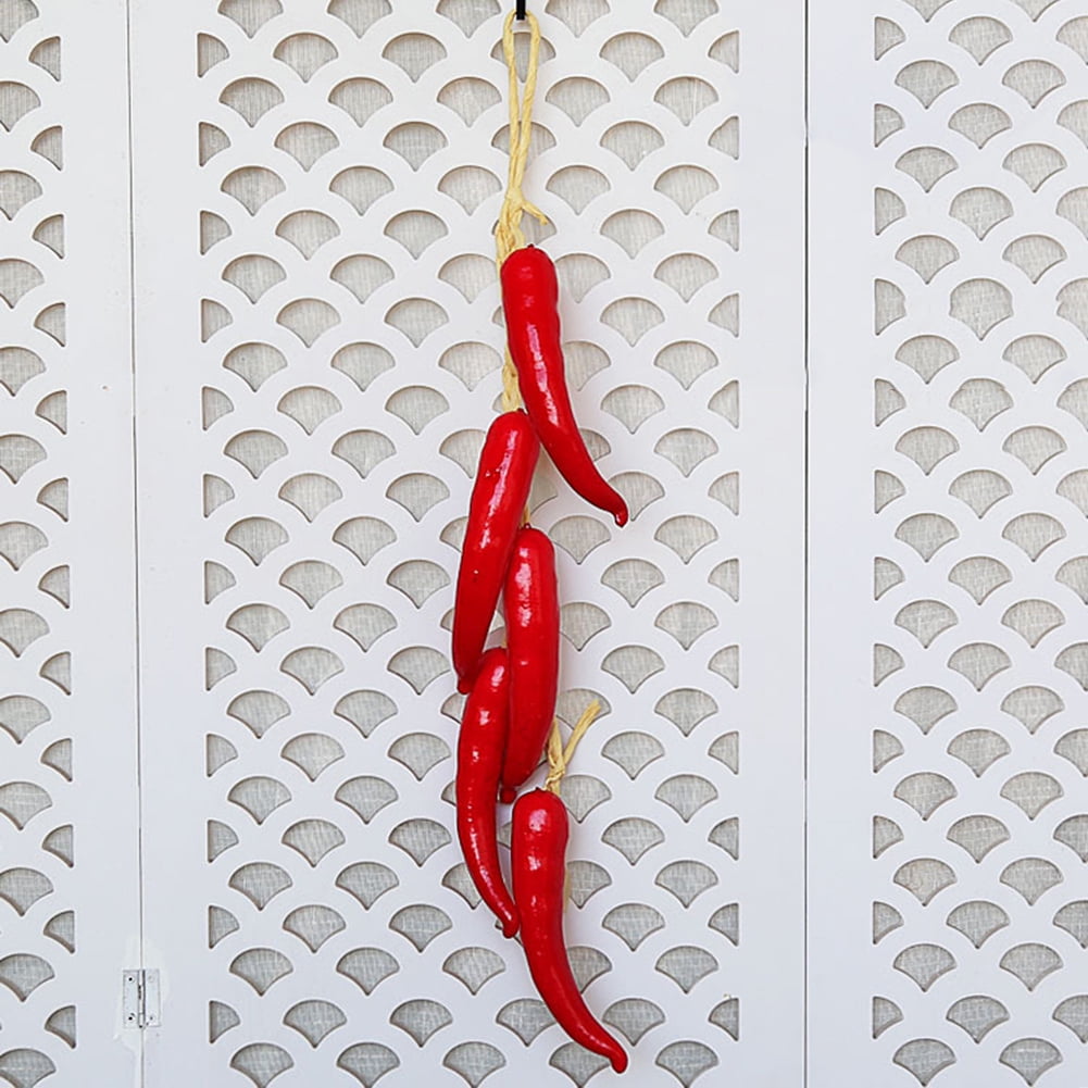 Simulation Chili Strings Artificial Fruit Vegetable Foam Model Farmhouse Hotel Decoration Photography Prop Hanging String Pendant