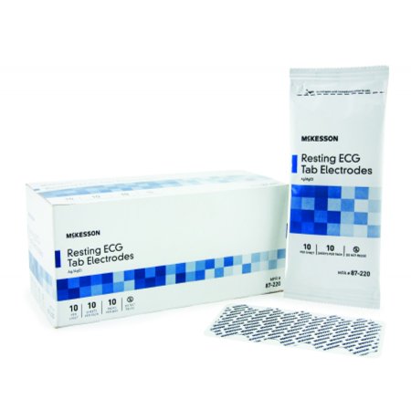 - McKesson EKG Tab Electrode Diagnostic, Non-Radiolucent, 10 per Pack, Pack of 100