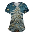thumbnail image 2 of Hearthz Holiday Scrubs Tops for Women Plus Size Stretch Scrub Top for Women V Neck Short Sleeve Nurse Uniform with Pockets S-5xl, 2 of 4
