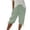 Mint Green, variant on Womens Knee Length Shorts High Waisted Stretch Cotton Linen Mid Rise Casual Comfort Soft Plus Size Summer Capri Pants with Pockets Beach Vacation
