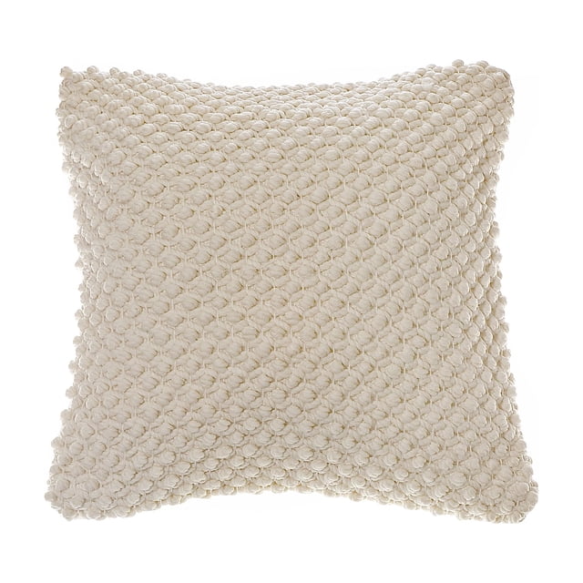 Coussin Texturé Tissé à la Main en Coton Blanc - Ensemble de 2