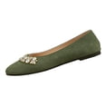 thumbnail image 2 of YOUYEDIAN Flat Shoes for Women Dressy Non Slip Slip on Loafers Spring Summer Business Walking Shoes Casual Closed Toe Orthopedic Shoes (Green), 2 of 5