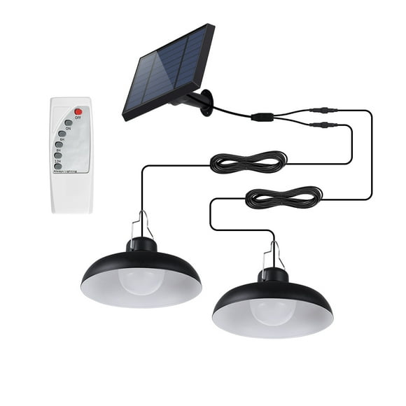 Lámpara colgante solar M1001 2,  interior y exterior de 2 focos (control remoto)