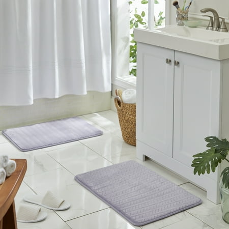 Mohawk Memory Foam Bath Rug 2 Piece Set In Lavender 18 X 27