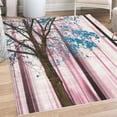 thumbnail image 1 of Autumn Decorative Rug, Picture of a Lonely Tree Leaves on an Abstract Woodland Background Print, Quality Carpet for Bedroom Dorm and Living Room, 6 Sizes, Pale Pink, by Ambesonne, 1 of 4