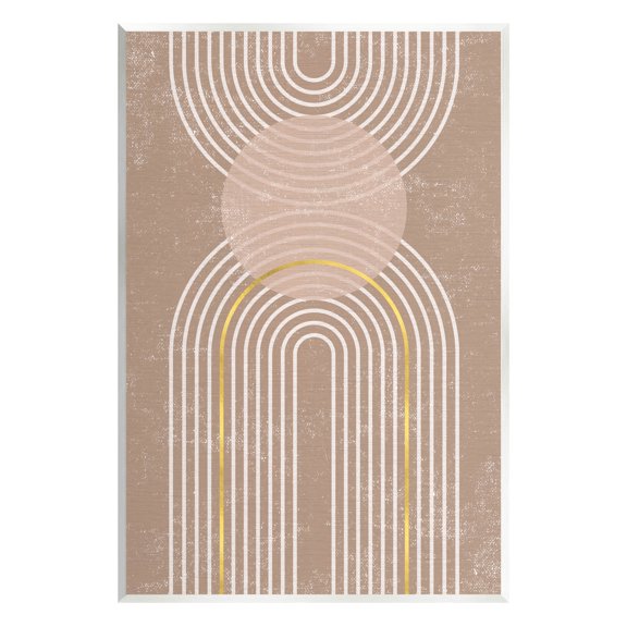 Stupell Industries Striped Arch Shapes Geometric Graphic Art Unframed Art Print Wall Art, Design by Caroline Alfreds