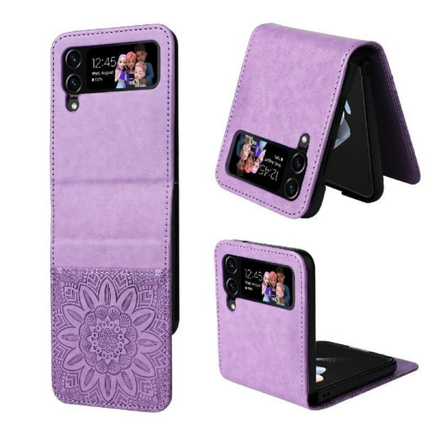 Funda tipo cartera GANGXUN para Samsung Galaxy Z Flip 4 , diseño girasol, cuero PU, soporte, cierre magnético, tarjetero
