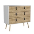 thumbnail image 4 of 32" White and Natural Three Drawer Dresser, 4 of 4