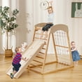 thumbnail image 2 of Costway 6-in-1 Wood Jungle Gym Montessori Climbing Play Set with Double-sided Ramp Natural, 2 of 9