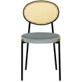 thumbnail image 4 of LeisureMod Euston Modern Wicker Dining Chair Velvet Seat Kitchen Side Chair with Powder Coated Steel Frame Grey, 4 of 12