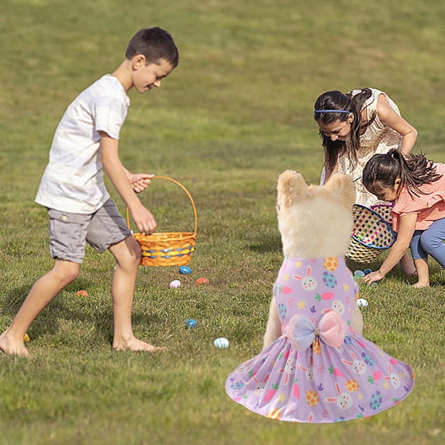 Xihbxyly Vestido de Pascua para Mascotas, Adorable Atuendo de Verano para Perros Pequeños, Ropa Acogedora para Todas Las Estaciones para Tu Peludo Amigo, Elegante Diseño de Princesa para Uso Doméstic