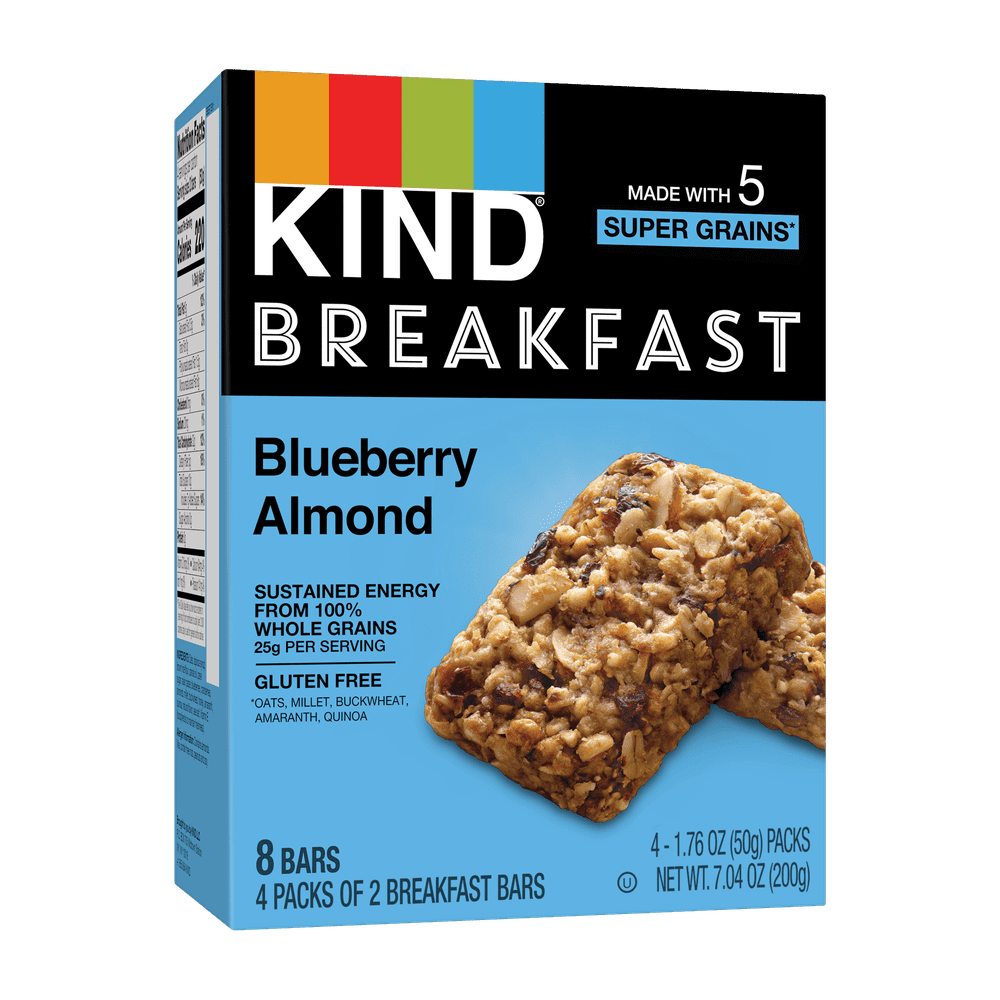 KIND Bars, Blueberry Almond Breakfast Bar, Gluten free, 1.76 oz, 4