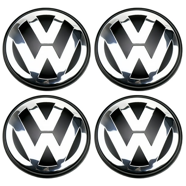 4 Uds. Tapas centrales de rueda 3B7601171 65MM cromadas y negras para VW Beetle Passat Jetta