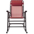 thumbnail image 4 of Outdoor Textilene Zero Gravity Folding Lounge Rocker with Pillow, Red, 4 of 7