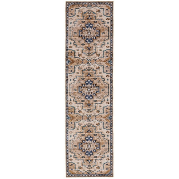 Tapis de couloir lavable Julian 2 pi x 8 pi ivoire et or