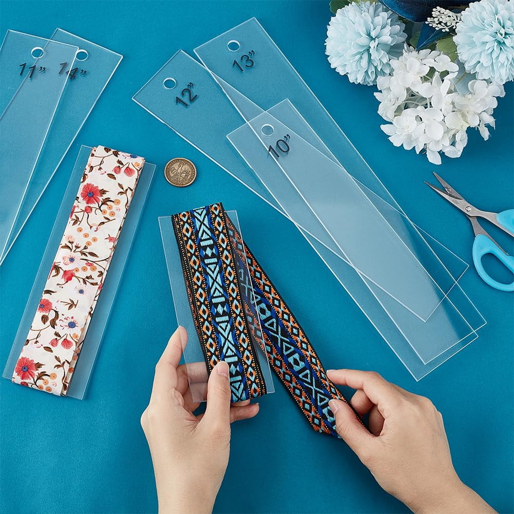Uniform Ribbon Ruler Acrylic Board BENECREAT 7PCS Acrylic Ribbon Rulers, 6 8 10 11 12 13 14 ...