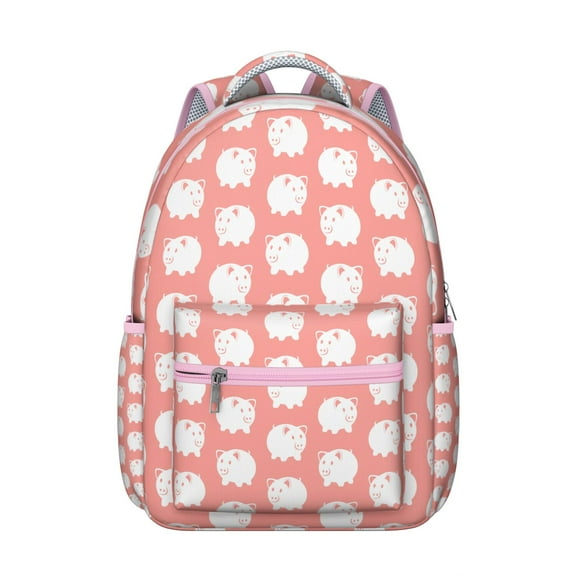 Pig Themed Commuter Backpack - Spacious School Bag for Students & Professionals, Water-Resistant Fabric, Comfortable Straps, Pig Design for Everyday Use