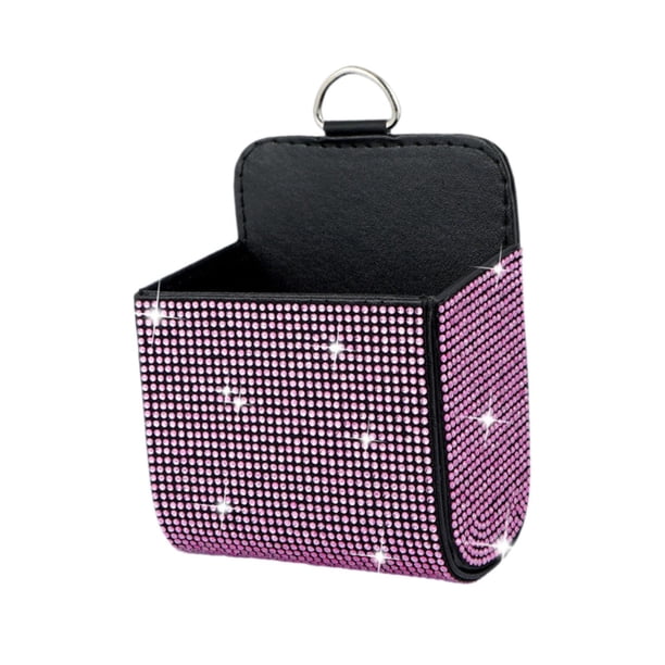 Bolsa de almacenamiento para la rejilla de ventilación del coche, soporte para teléfono, fácil instalación para hombres y mujeres. Rosa